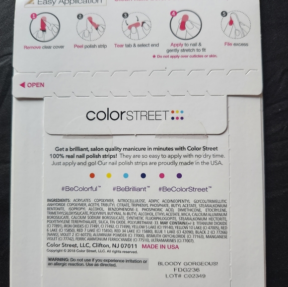 Color Street RETIRED shade “Bloody Gorgeous!” real nail polish strips - Picture 3 of 3
